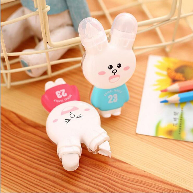 24 stk/parti kawaii kanin 23 dyrefamilie søde rettetape 6m kontorpapir skolekorrektionsartikler  g234