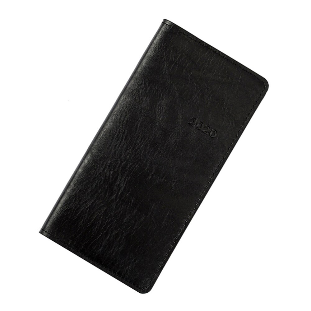 A6 Imitation Leather Planner Portable Notebook Diary Stationery for Home Office School (A6 Black)
