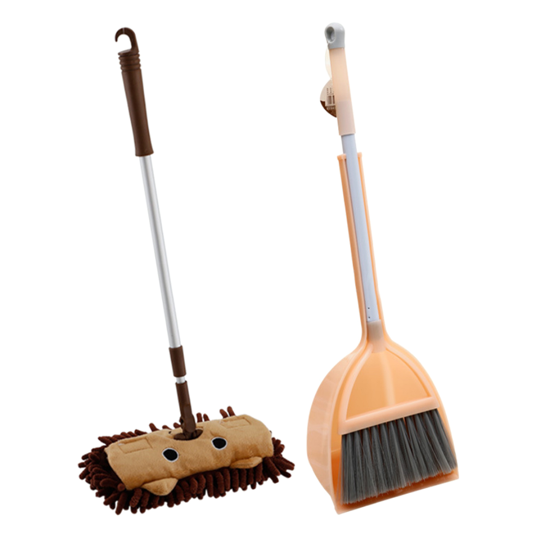 Kit d'outils de nettoyage de ménage pour enfants avec balai de vadrouille pelle à poussière dessin animé jouet pour enfants jeu de nettoyage jouets-jaune citron + vert