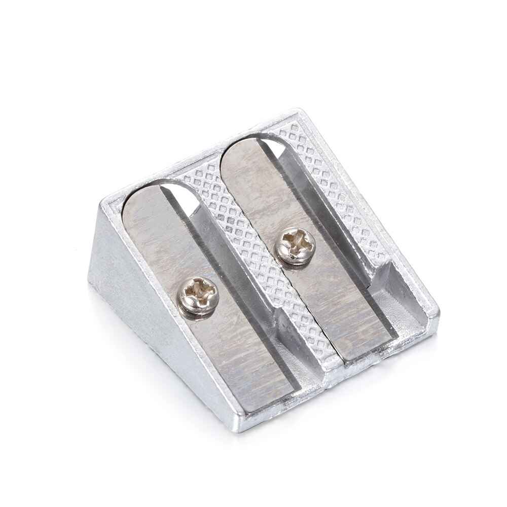 1PCS Silver Sharpener Metal Bevelled Double Hole Pencil Sharpener School Office Sharpener Stationery Supplies