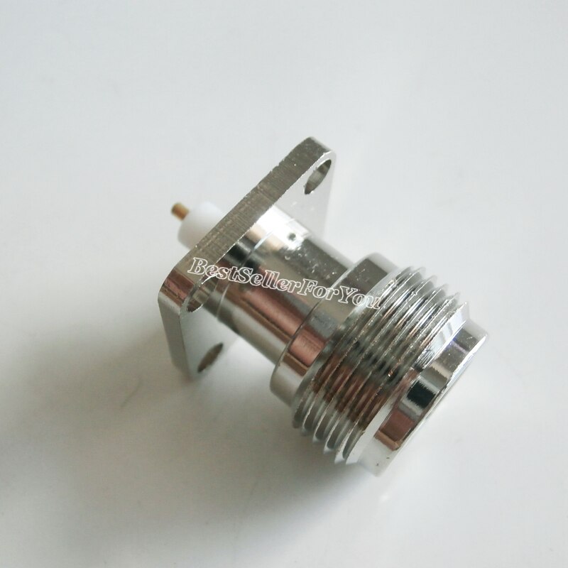 1x N Female Panel Mount Chassis with 4 Holes Flange PTFE Solder Connector 17.5mm