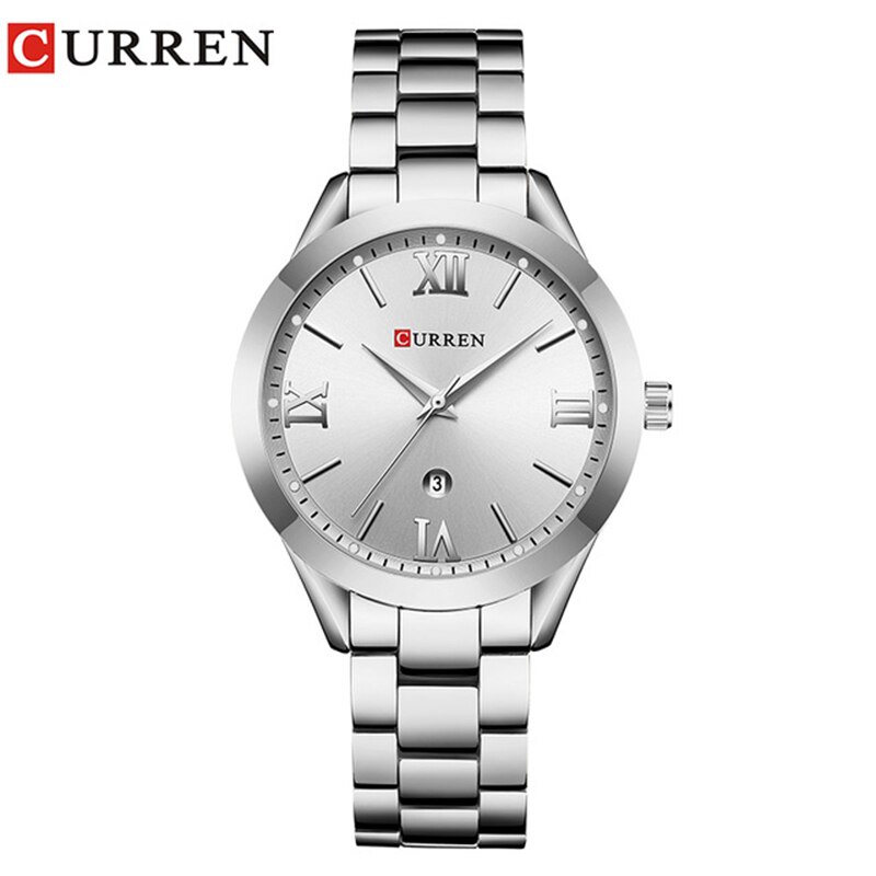 CURREN Gouden Horloge Vrouwen Horloges Dames 9007 Staal Vrouwen Armband Horloges Vrouwelijke Klok Relogio Feminino Montre Femme: White White