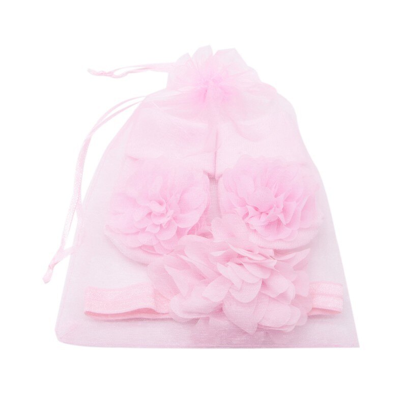 2PCS/Set Newborn Soft Socks Baby Big Velvet Stretch HeadBand+Non-slip Cotton Socks Two-piece Children Headwear Hairband