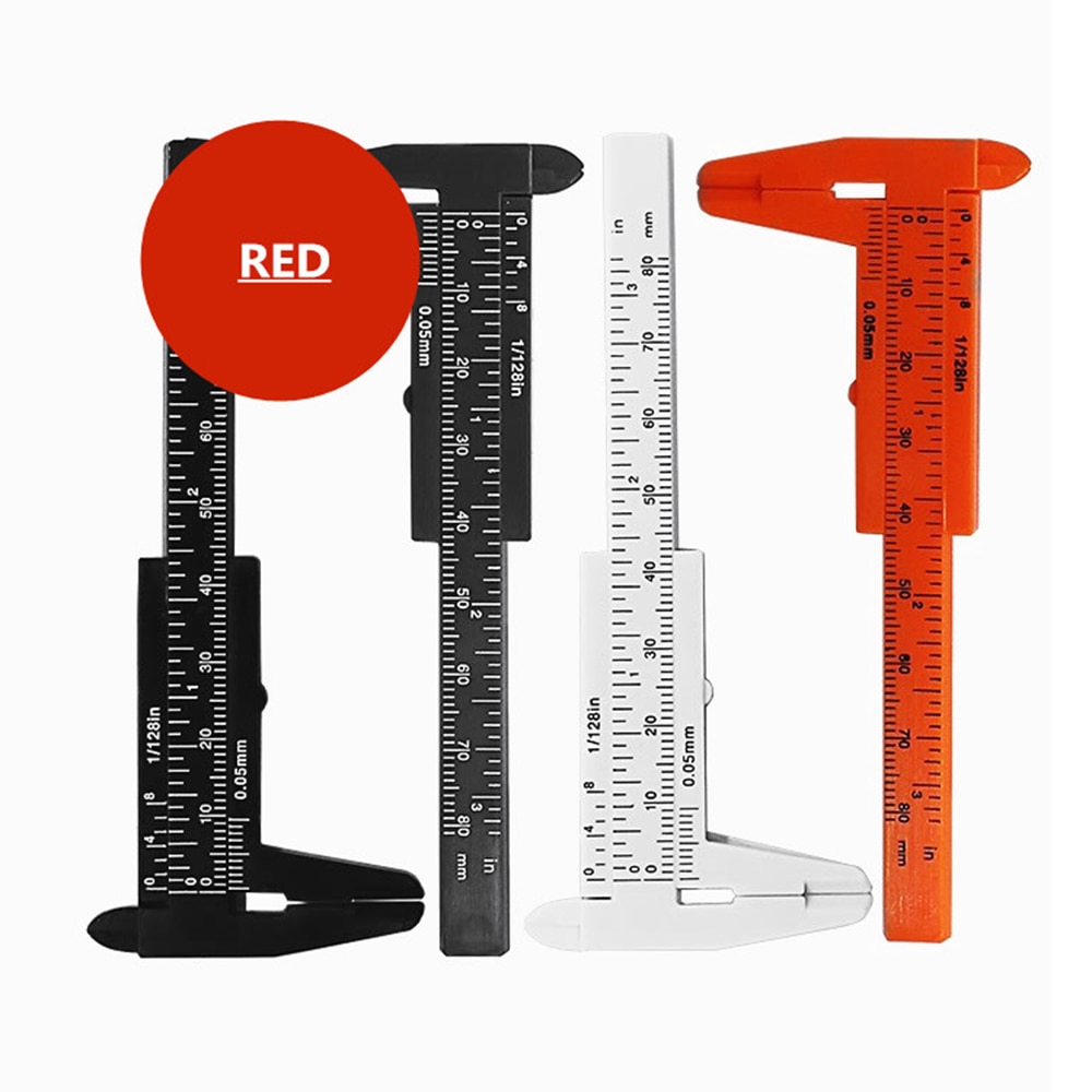 DIY 80mm Mini Plastic Sliding Double Scale Vernier Caliper Depth Diameter Measure Tool Measuring Ruler Micrometer