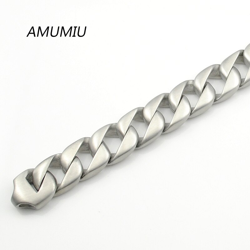 AMUMIU degli uomini di colore argento frenare buban dell'acciaio inossidabile di Collegamento catena Del Braccialetto dei monili per il partito/regalo punk freddo uomo gioielli HZB046