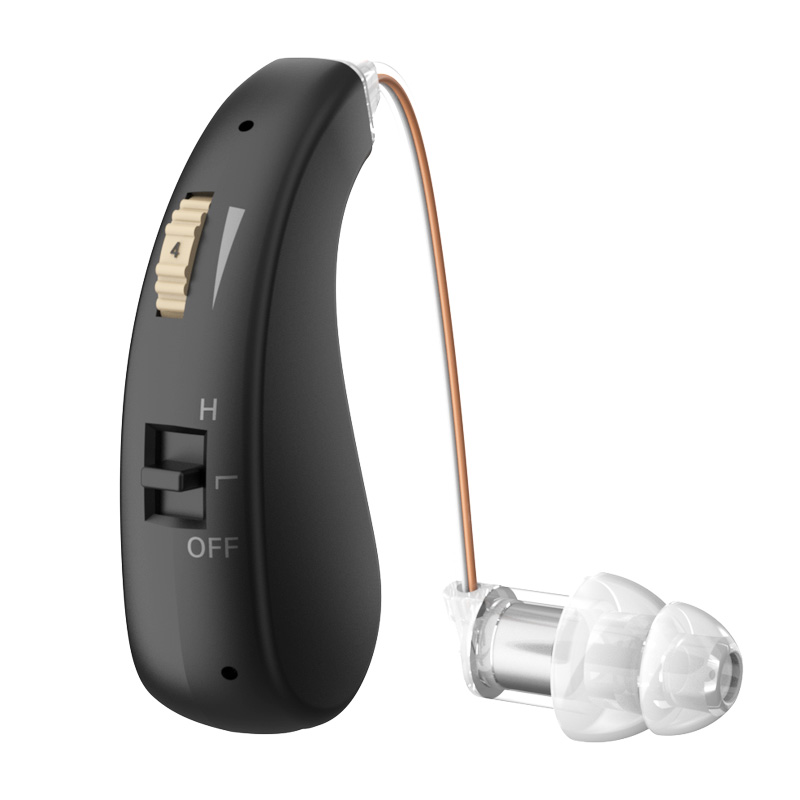 Enlarged hearing health earphones enhance ear sound protection for the elderly with hearing loss and tinnitus For Hearing Aid: black