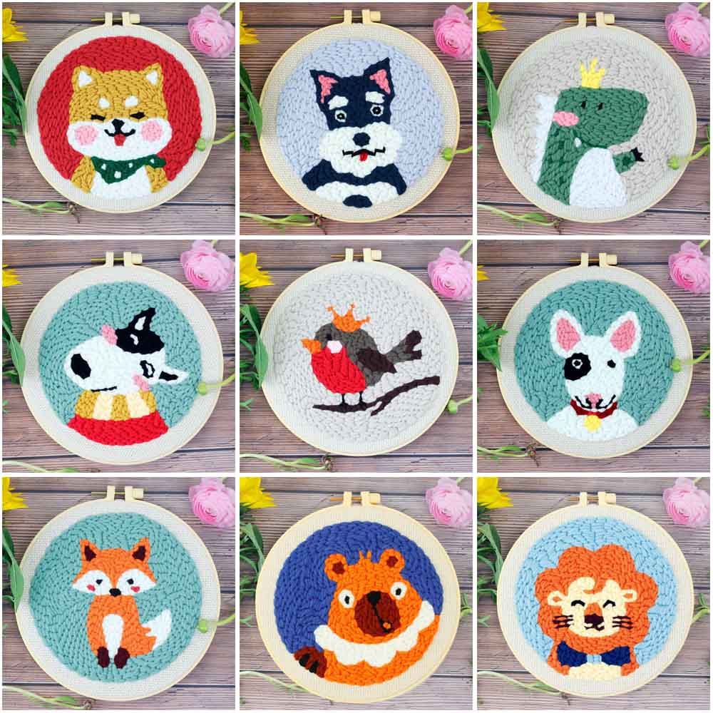 Arts Ornament Handmade Needle Thread Sewing Accessories Cross Stitch Kit Embroidery Hoop Needle Punch Flower Embroidery