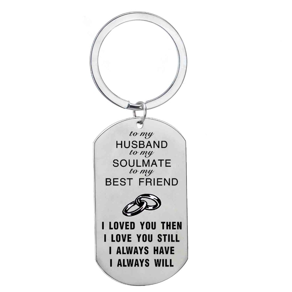 Sleutelhanger Familie Echtgenoot Boyfriend Sleutelhanger Tags Rvs Charm Valentijnsdag Vriendje Sleutelhangers