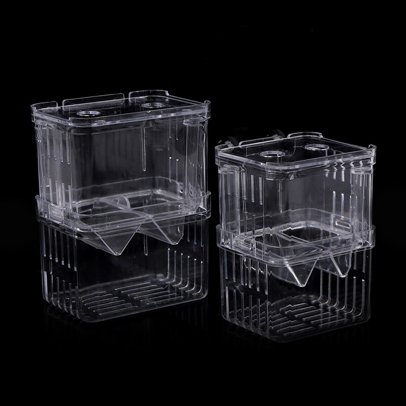 Double-Deck Clear Fish Breeding Isolation Box Aquarium Breeder Fish Tank Hatching Incubator Fish House Home