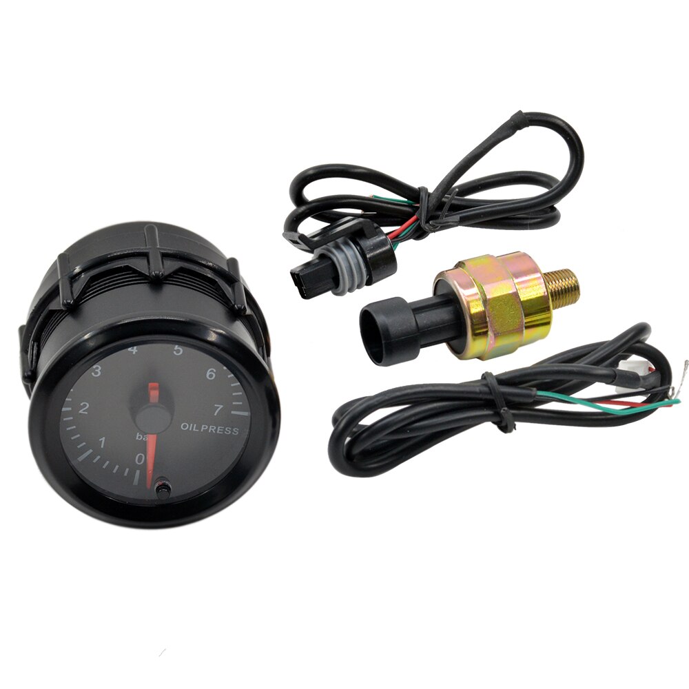Dragon 2" 52mm High Speed Stepper Motor 7 Colors Light Auto Car Oil Pressure Gauge Refit Instrumen 0-7 Bar Meter
