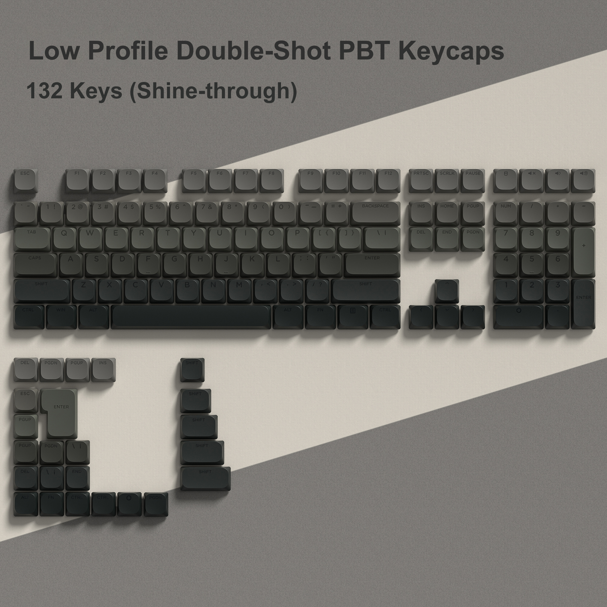 143 toetsen Low Profile PBT Keycaps Backlit Shine Through RGB Key cap voor 60% 61/87/104 Cherry Gateron MX Gamer mechanisch toetsenbord: MANDALA