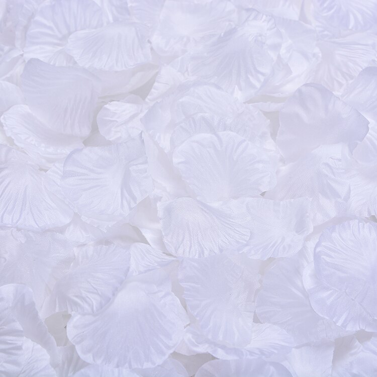 500 unids/lote 5*5CM pétalos de rosa de seda para la decoración romántica para boda Rosa Artificial flor 20 colores, accesorios de la boda: White