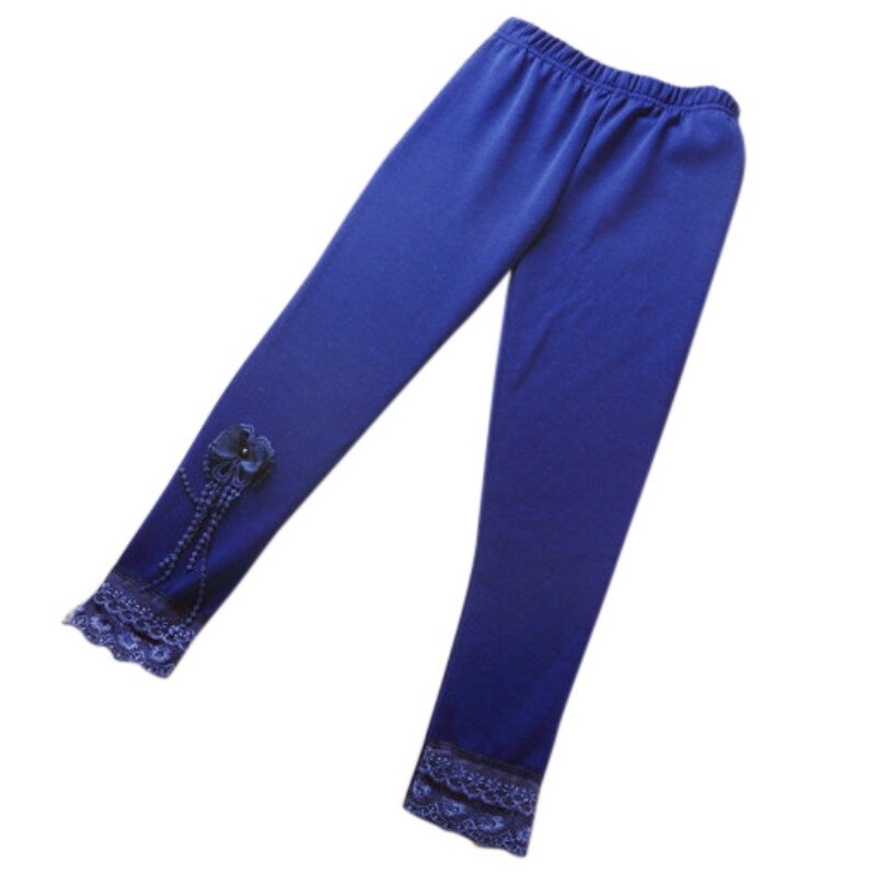 Kids Meisjes Ballet Dans Kant Vlinder Leggings Kinderen Stretch Slim Broek Broek 2-7Y: dark blue / 2T