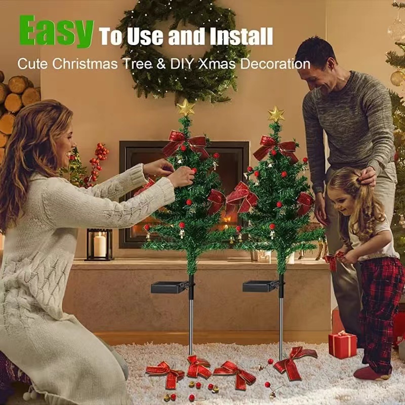 Red Rose Solar Lamp Ground Outdoor Waterproof Yard Power LED Artificial Flower Light for Courtyard Landscape Garden Decoration