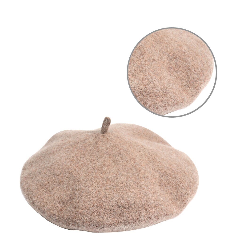 Women Girl Beret French Artist Warm Wool Winter Beanie Hat Cap Vintage Plain Beret Hats Solid Color Lady Winter Caps: C