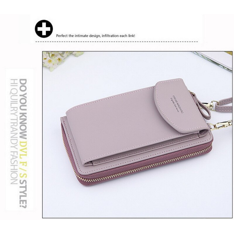 Ladies Purse Wallet Women Diagonal PU Multifunctional Mobile Phone Clutch Bag Large Capacity Passport Travel Card Holder