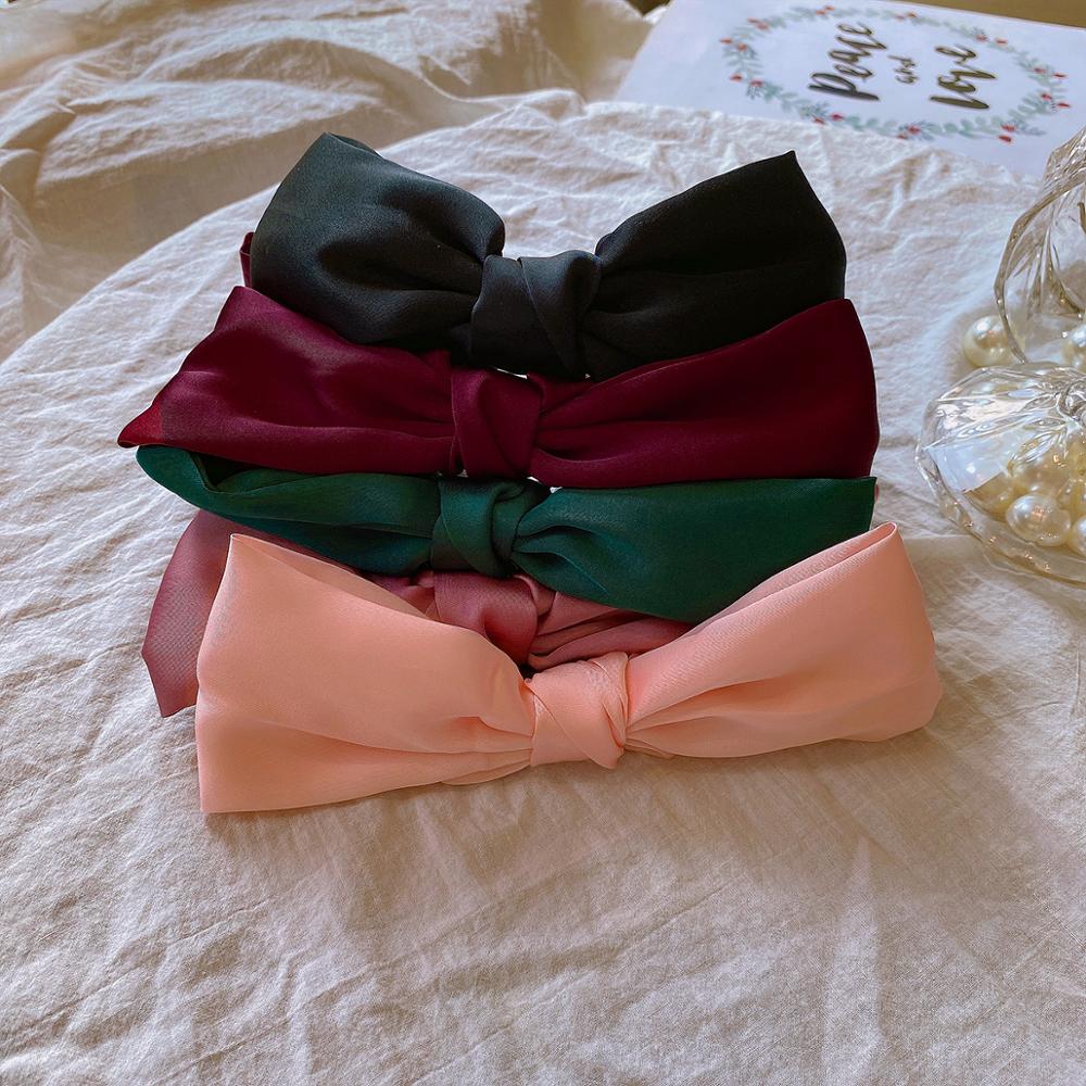 Pinces à cheveux en Satin, 1 pièce, gros nœud papillon à deux couches, épingle à cheveux, accessoires pour femmes, bandeaux de coiffure