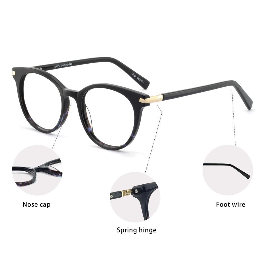 OCCI CHIARI Computer Glasses Frame Blue Light Glasses Round Eyeglasses Woman Transparent lens Myopia Eyewear Optical Spectacles