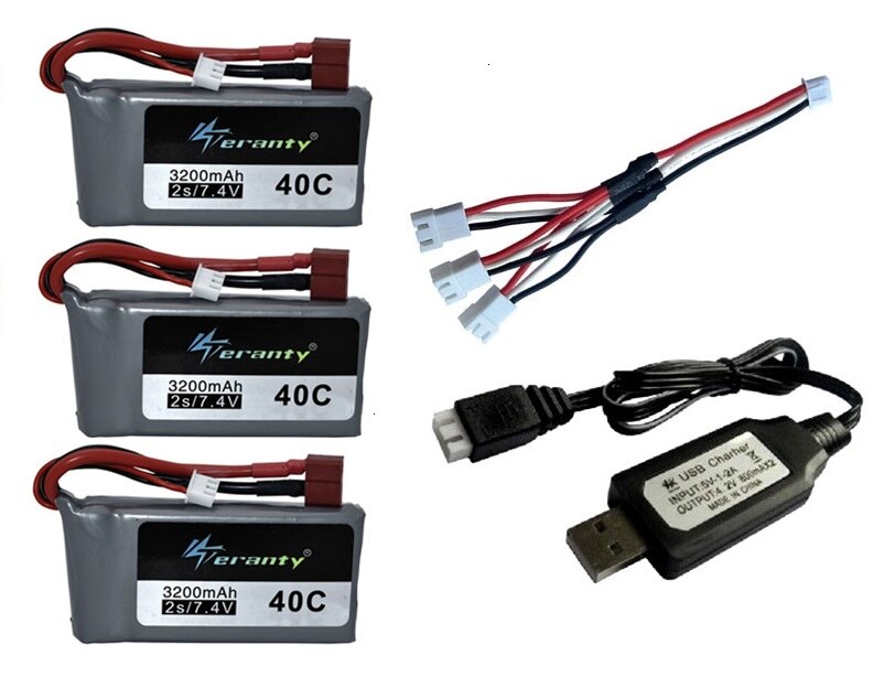 7.4v 3200mah Lipo batterie pour Wltoys 12428 12423 RC quatre roues RC véhicule voiture 1500mAH 7.4v batterie Feiyue 03 Q39 RC partie chargeur: Lavande