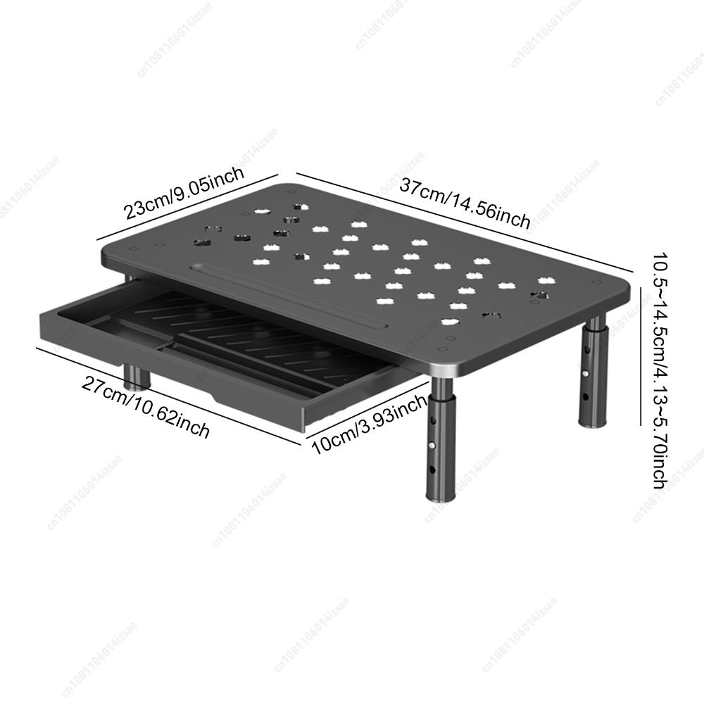 Datorskärmstativ 3 höjdjusterbara skärmhöjare med luftflödesventiler laptopstativ för skärm bärbar dator skrivare