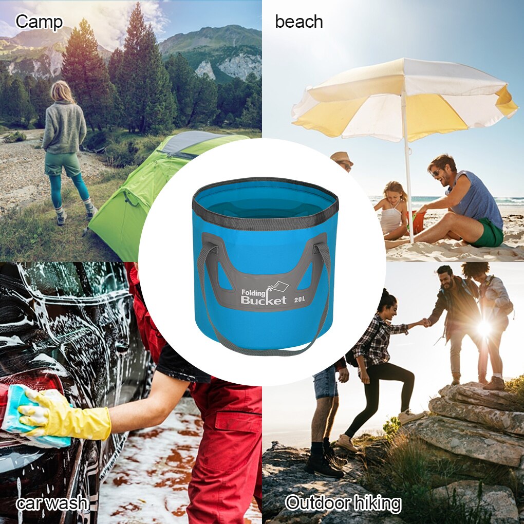 20L Waterdichte Water Zakken Vissen Opvouwbare Emmer Draagbare Emmer Water Container Opslag Carrier Bag