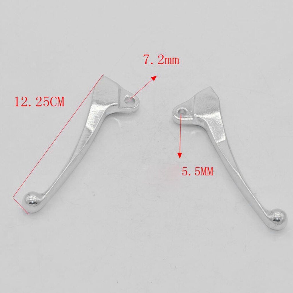 thumbnail image 2 of Brake Lever Set Left/Right For Yamaha PW 50 Y-Zinger – Silver, Replaces 2T4-83912-01/02 2 of 4