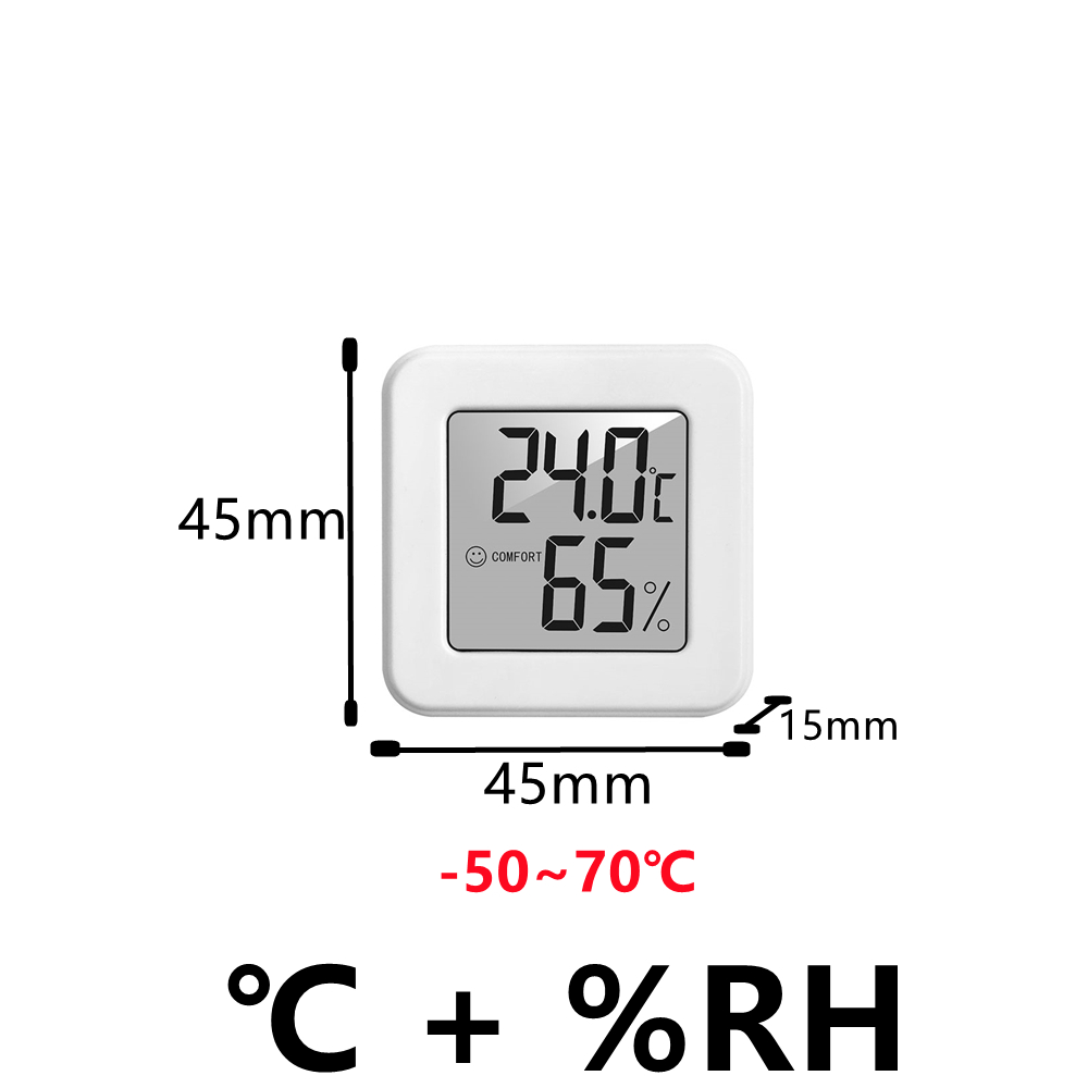 LCD Electronic Digital Temperature Humidity Meter Indoor Outdoor Thermometer Hygrometer Weather Station Clock: MINI-B