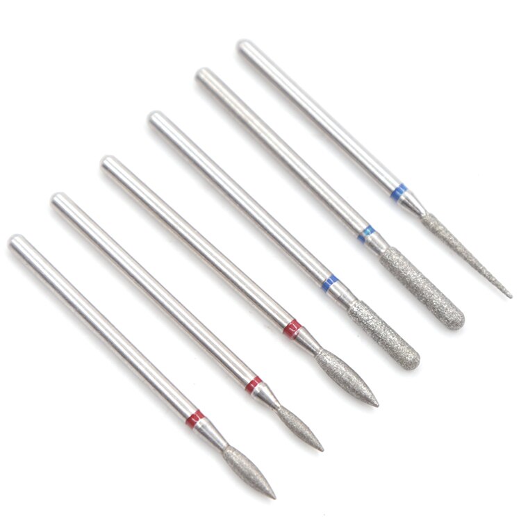 6 Stuks Nail Drill Bit Set Diamond Keramische Nozzle Voor Manicure Elektrische Frees Voor Manicure Machine Frees Voor nail: Clear