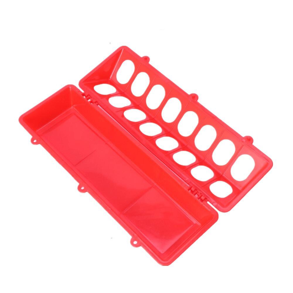 1PCS Clamshell Plastic Poultry Feeder Box With 16-Hole Ground Feeder For Chicken, Quail, Pigeon And Other Poultry Feeding Tools