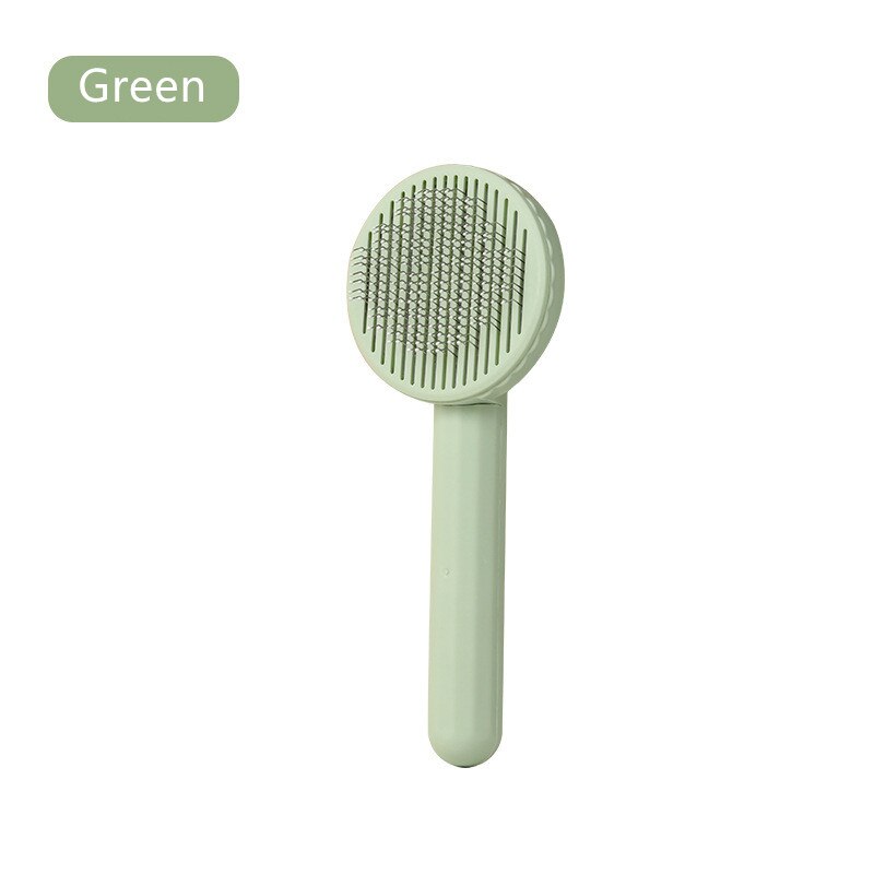 Huisdier Kat Borstel Katten Kam Haar Verwijdert Hond Kammen Katten Grooming Tool Zelfreinigende Slicker Borstel Voor Honden Pet levert: Green
