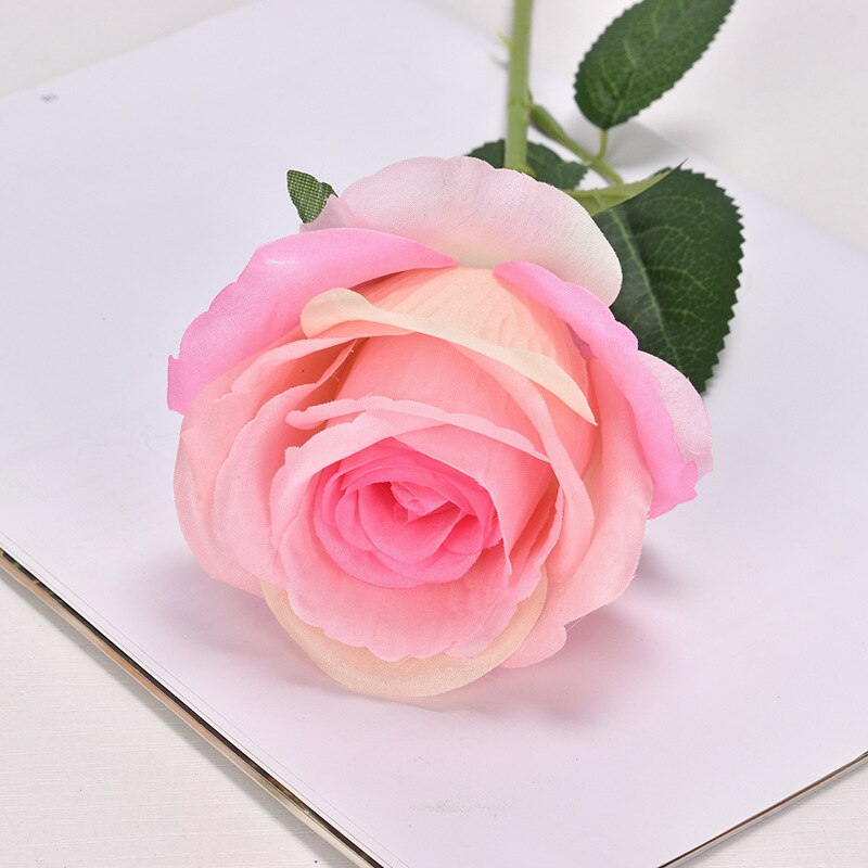 Rose Wedding simulation flower silk flower home hotel wedding decoration artificial flower ins wind factory direct: Champagne Pink