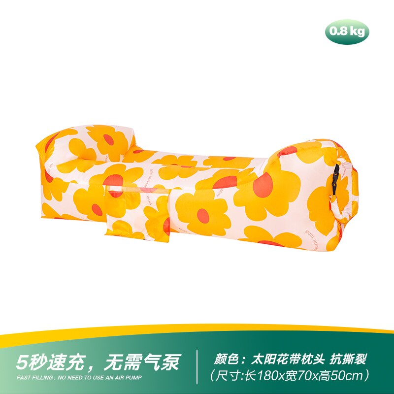 Outdoor Inflatable Sofa Lazy Air Bed Sofa Air Cushion Mattress Portable Single Lying Chair Music Festival Internet Celebrity: Purple