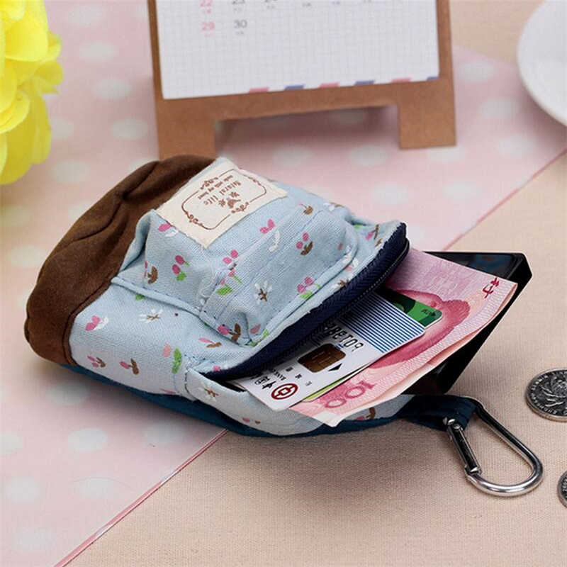 Nette Mini Leinen Rucksack Keychain Kleine Tasche Schlüsselanhänger Frische Farbe Geldbörse Für Frau Tasche Anhänger Kinder Spielzeug: Blue