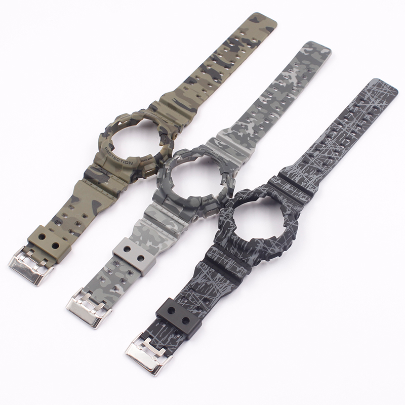 Watch accessories for Casio GSHOCK GLS GD GA110 GA100 GD120 camouflage silicone strap case