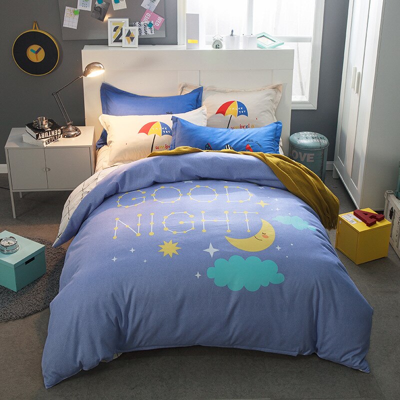 3Pcs Baby Bedding Set 100% Cotton Crib Bed Linen Kit Cartoon Animal Includes Pillowcase Bed Sheet Duvet Cover Without Filler: 9