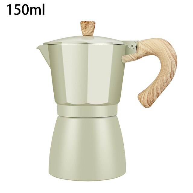 150/300ml aluminium perkolator kaffebryggare spis topp kök café verktyg espresso kaffebryggare gas spis elektrisk keramisk spis: Ljusgrön 150ml