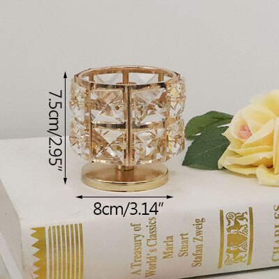 Mini cristal bougeoir or mignon chandelier ornement décoration de mariage centres de Table chandelier pour fête décor à la maison: S