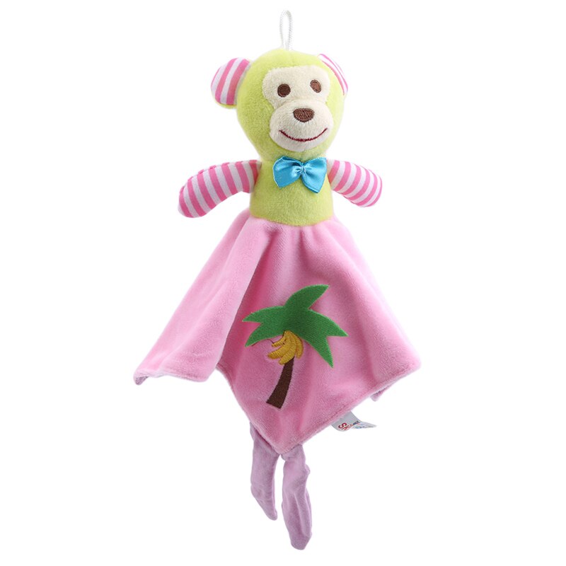 Schattige Baby Aap Handdoek Nursery Baby Pp Katoen Rammelaars Zachte Handdoek Kids Educatief Wandelwagen Bed Speelgoed Pop Pacificeren Handdoek: pink monkey