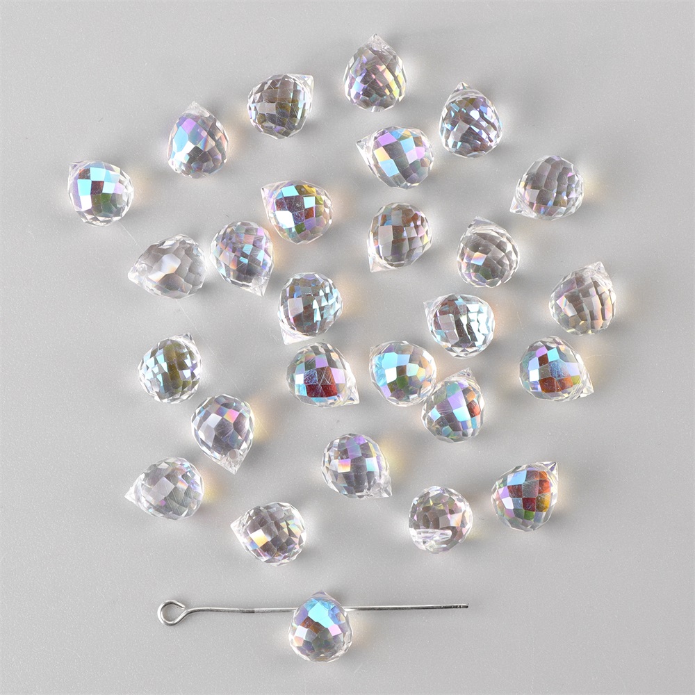 Water Crystal Beads 8x10mm AB Austrian Rhinestone Faceted Loose Spacer Glass Bead For Jewelry Making Handmade Supplies: Gold / other