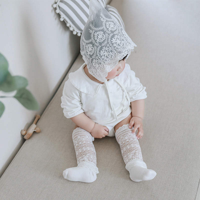 Balleenshiny Sommer Baby Anti-moskito Spitze Baby Socken Dünne Abschnitt Gittergewebe Atmungs Gekämmte Baumwolle freundlicher Mädchen Lange Rohr Knie socken
