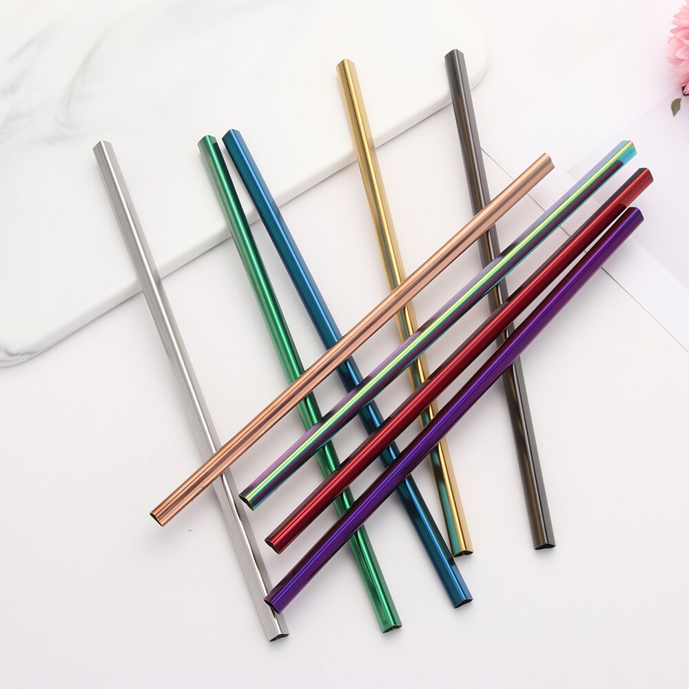 1Pcs Heart-shaped Drinking Straw Reusable Metal Straw Set Bubble Tea Straws 304 Stainless Steel Pearl Milkshake Straw Set