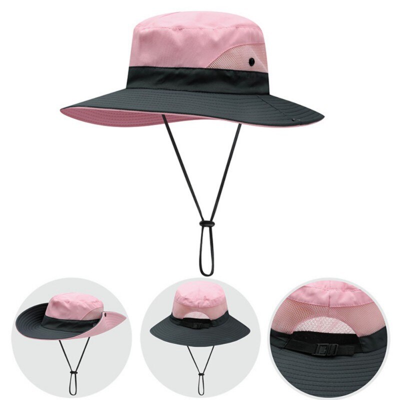 Paardenstaart Zonnehoed Vrouwen \ 'S Outdoor Uv-bescherming Opvouwbare Mesh Brede Rand Strand Vissen Cap