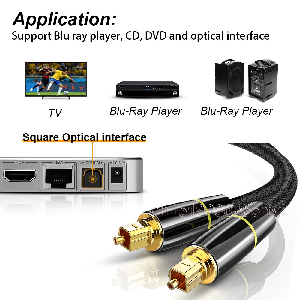 HIFI 5.1 Digital Optical Audio Cable Toslink SPDIF Cable 1m To 10m For Amplifiers Blu-ray Xbox Soundbar Optical Cabo Coaxial
