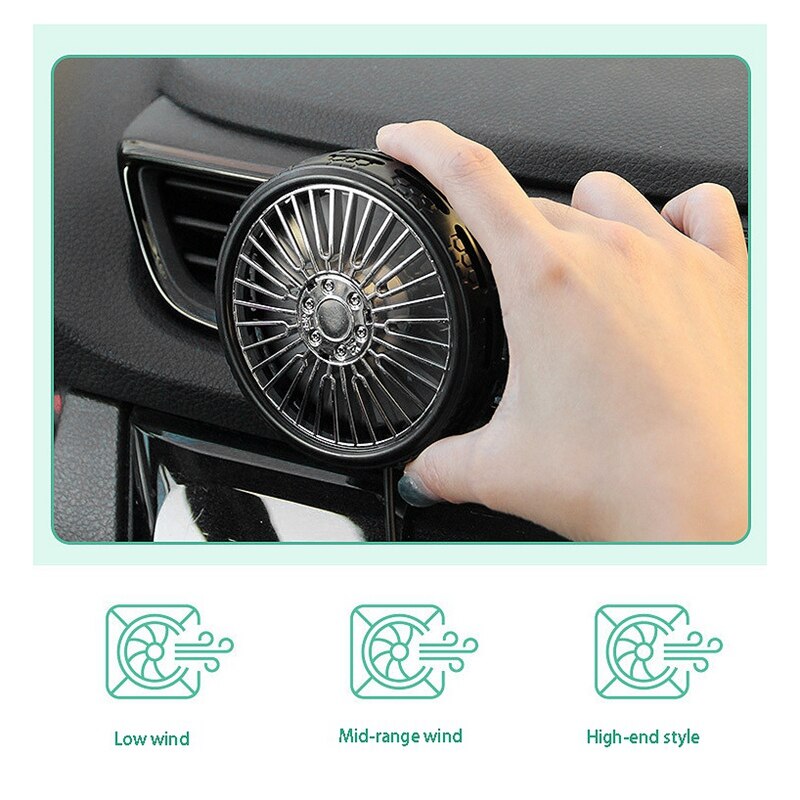 Ventilador USB Universal de coche de bajo ruido para ventilación de aire montado ventilador de refrigeración enfriador de coche verano negro