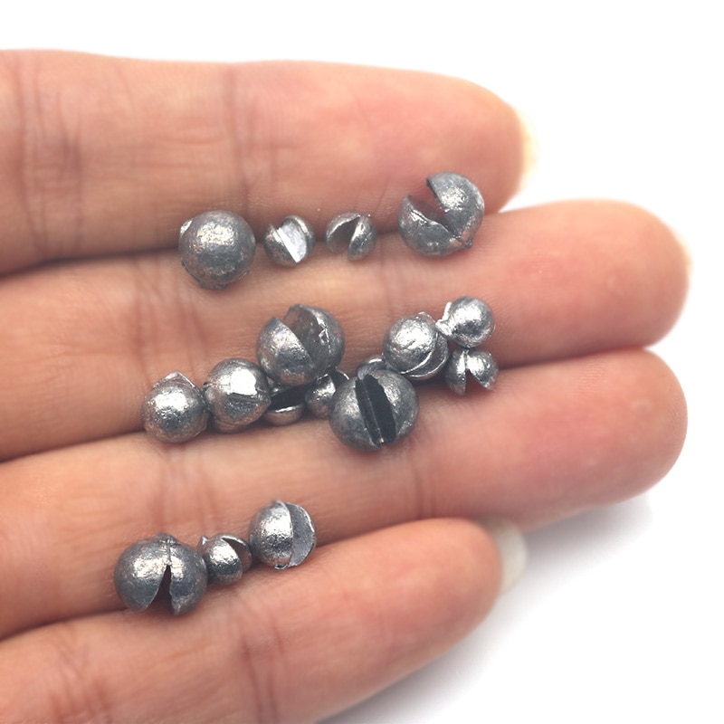 Rompin 50pcs Béance Ensemble De Plomb Nu Pêche-clip Goutte Mordre Rond Fil À Plomb Auxiliaire Pêche Engrenages