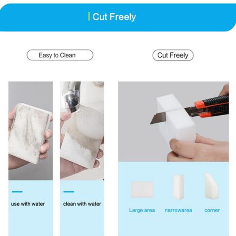 100pz Magico della Spugna gomma Pulizia Melamina Multi-funzione di Schiuma Detergente