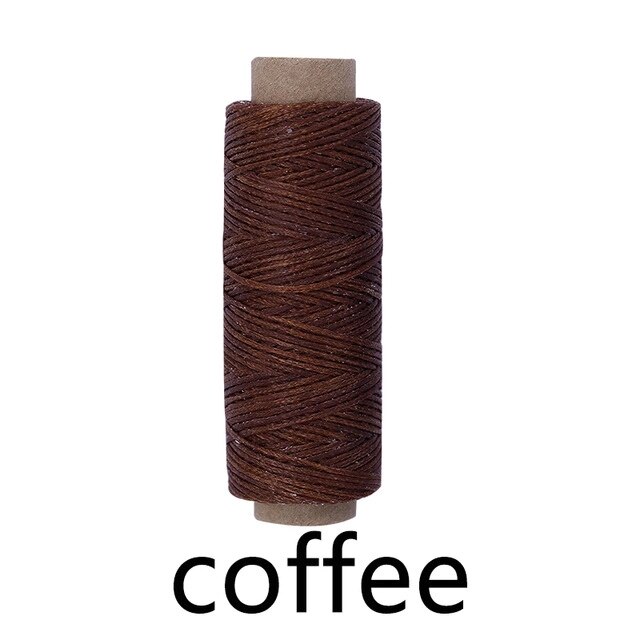 LMDZ Multi Color Wax Thread Fiber Single Filament 50m Wax Filament 150D DIY Hand Made Polyester Leather Sewing Tool: coffee