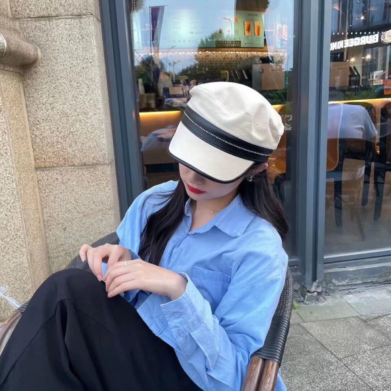 Korean Style Cotton Octagonal Cap Vintage Beret Hats For Women Autumn Newsboy Caps French Artist Hat Simple Beret para la Mujer