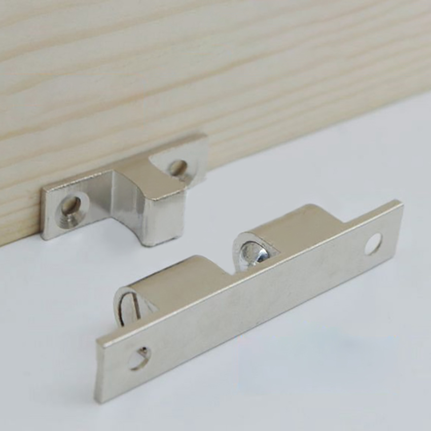 60mm Length Pure Copper Double Spring Steel Ball Catch Latch For Furniture Cupboard Cabinet Door Adjustable Closet Tension Latch