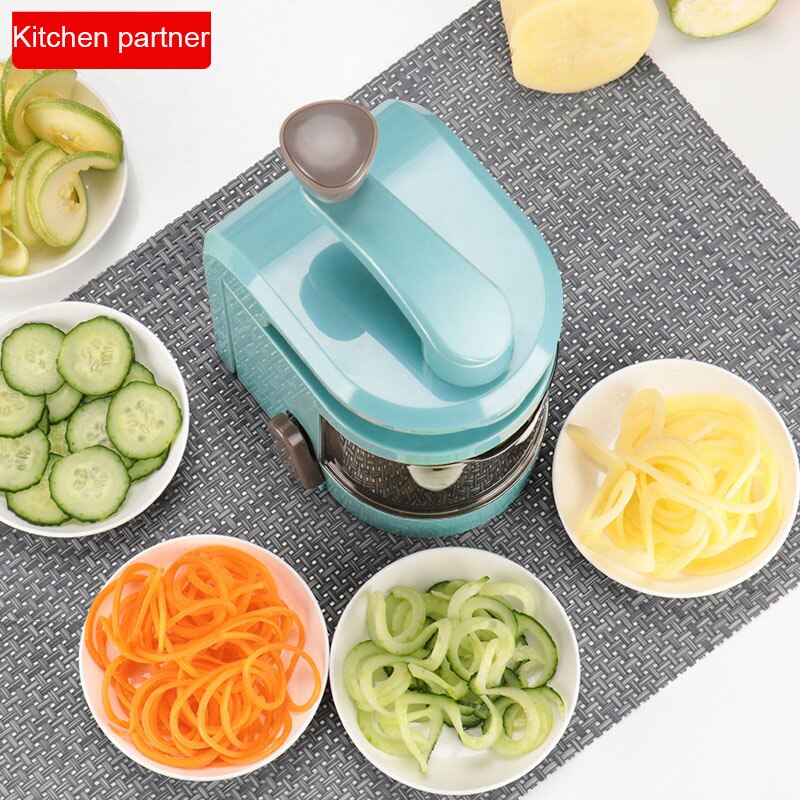 Multi-Functie Handmatig Veggie Spiralizer Groentesnijder Plantaardige Pasta Maker Mandoline Slicer Voor Low Carb Paleo Gluten-Gratis: Default Title